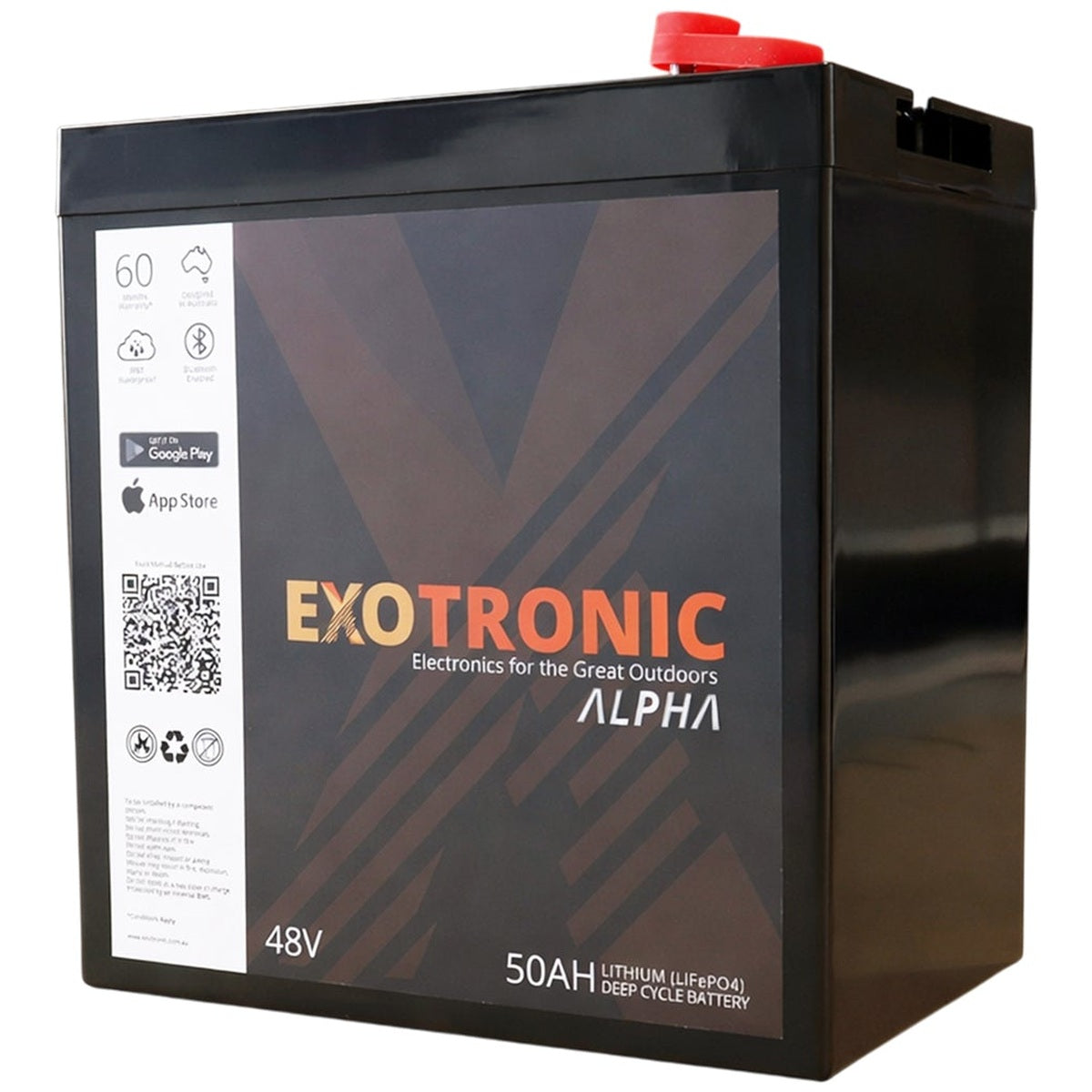 Exotronic - 48V-50AH - Alpha IP67 Smart Bluetooth Lithium Battery