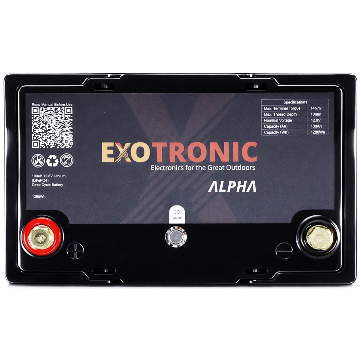 Exotronic - 12V- 100AH - Alpha IP67 Smart Bluetooth Lithium Battery