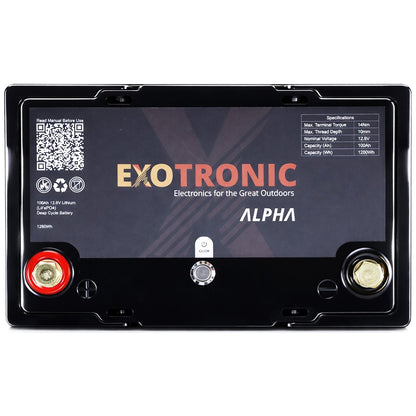 Exotronic - 12V- 100AH - Alpha IP67 Smart Bluetooth Lithium Battery