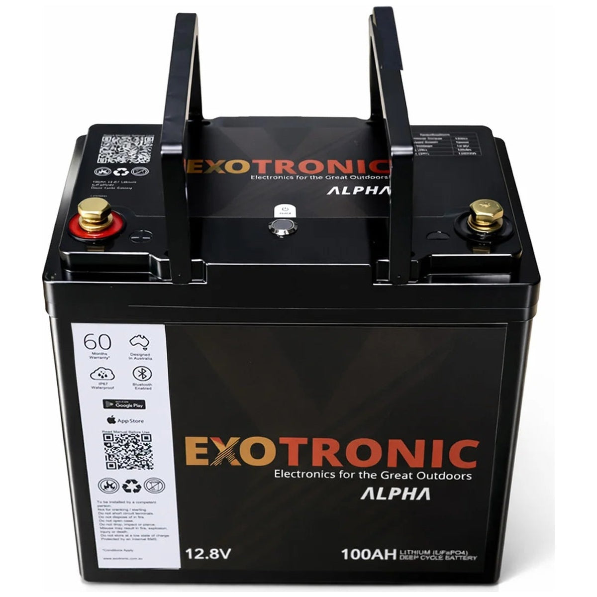 Exotronic - 12V- 100AH - Alpha IP67 Smart Bluetooth Lithium Battery