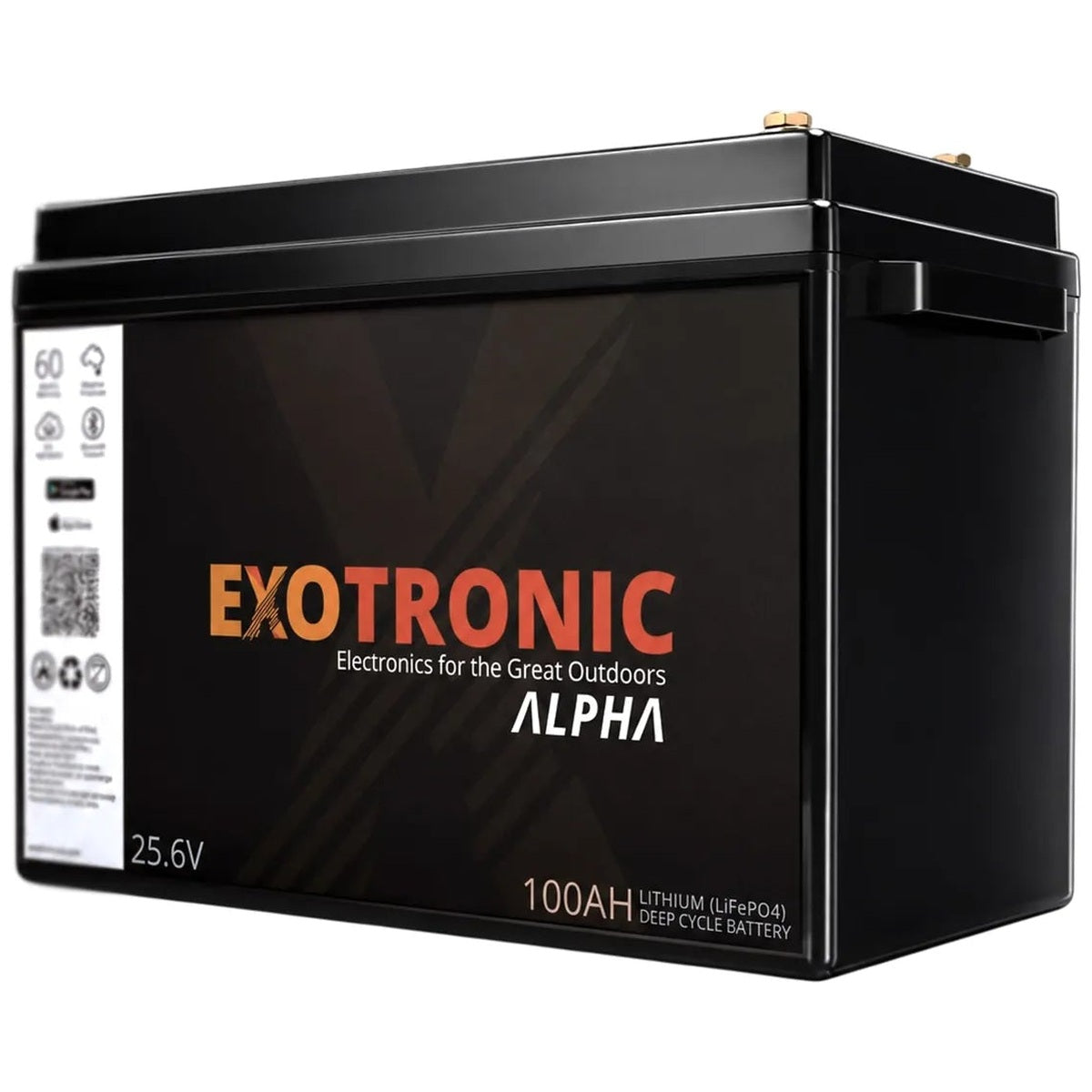 Exotronic - 24V - 100AH - Alpha IP67 Smart Bluetooth Lithium Battery