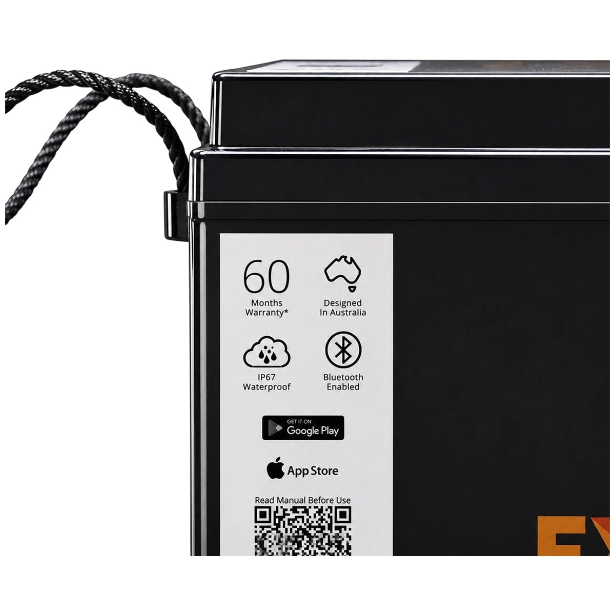 Exotronic - 24V - 100AH - Alpha IP67 Smart Bluetooth Lithium Battery
