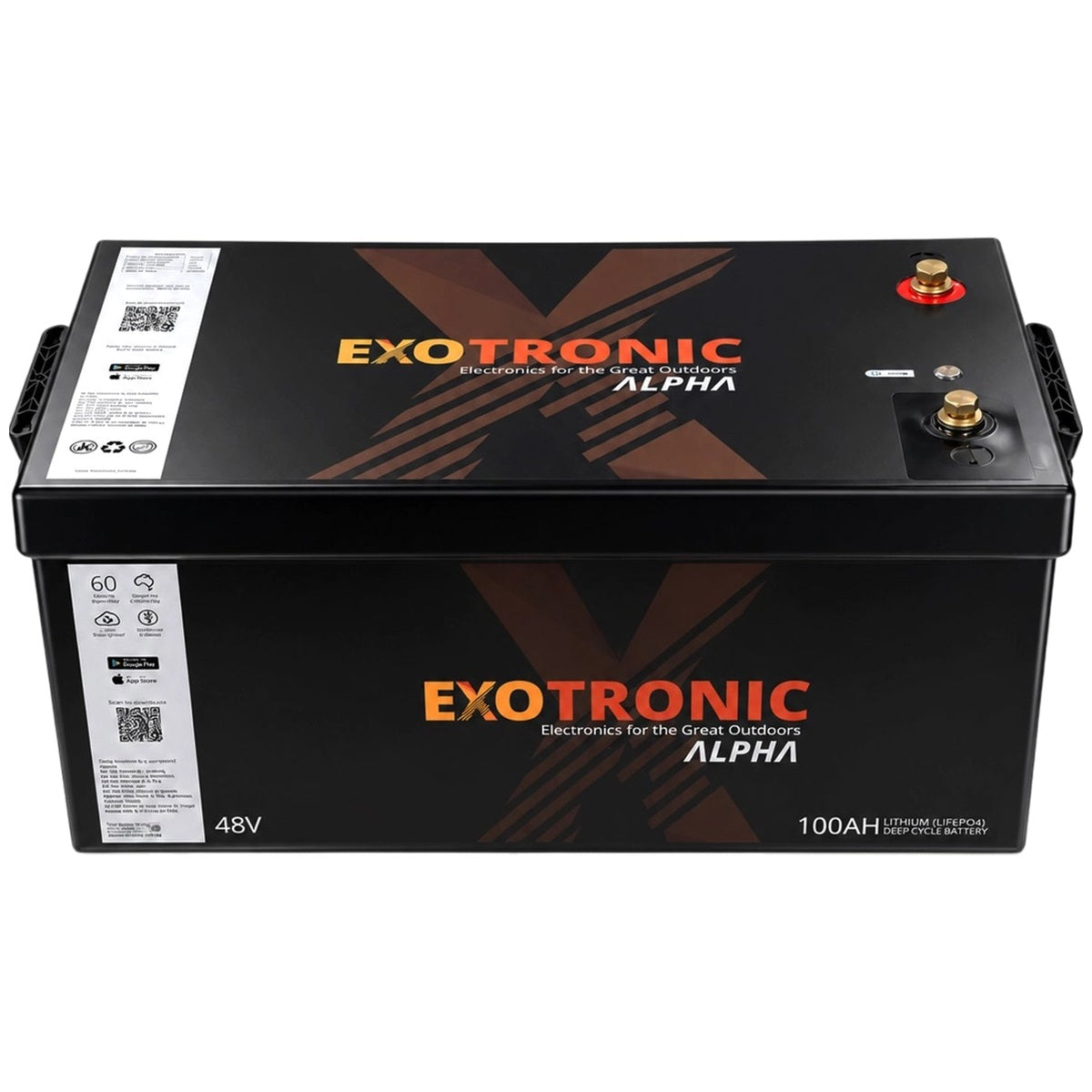 Exotronic - 48V-100AH - Alpha IP67 Smart Bluetooth Lithium Battery