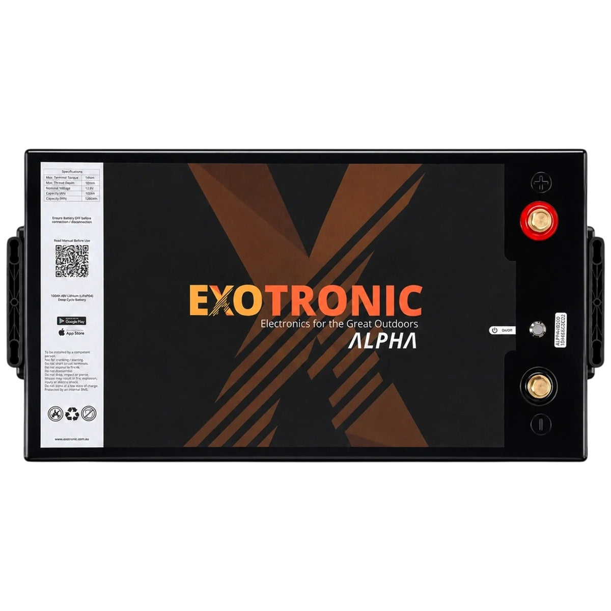 Exotronic - 48V-100AH - Alpha IP67 Smart Bluetooth Lithium Battery