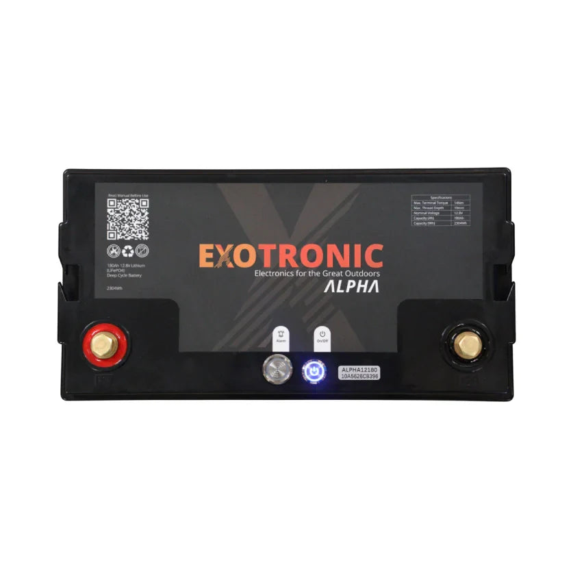 Exotronic - 12V - 180AH - Twin Pack Alpha IP67 Smart Bluetooth Lithium Batteries