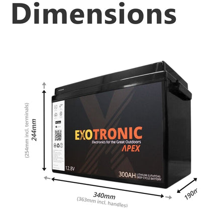 Exotronic - 12V - 300AH - Alpha IP67 Smart Bluetooth Lithium Battery