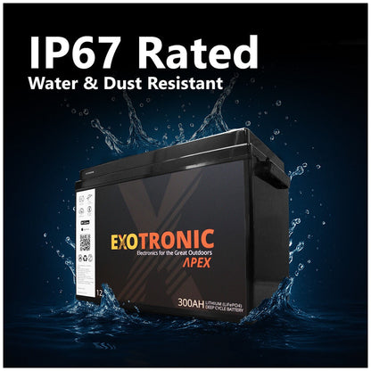 Exotronic - 12V - 300AH - Alpha IP67 Smart Bluetooth Lithium Battery