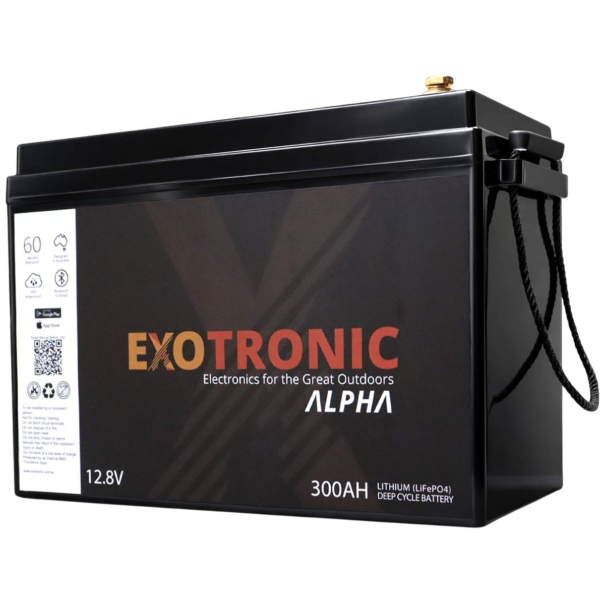 Exotronic - 12V - 300AH - Alpha IP67 Smart Bluetooth Lithium Battery