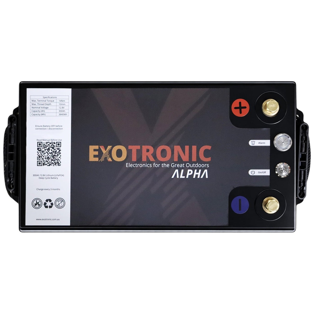 Exotronic - 12V - 300AH - Alpha IP67 Smart Bluetooth Lithium Battery