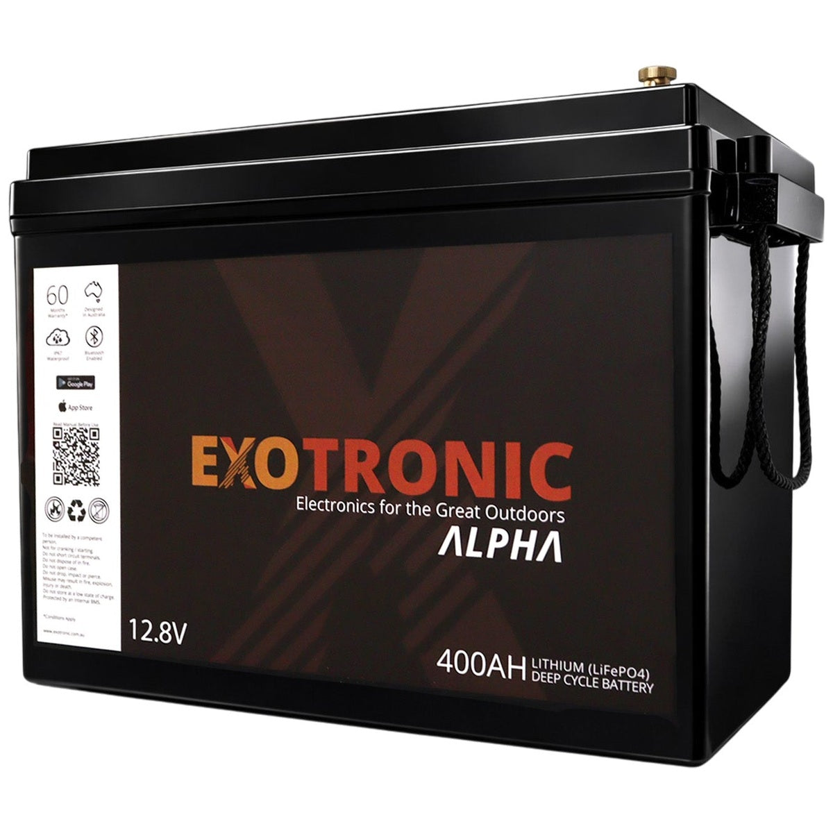 Exotronic - 12V - 400AH - Alpha IP67 Smart Bluetooth Lithium Battery