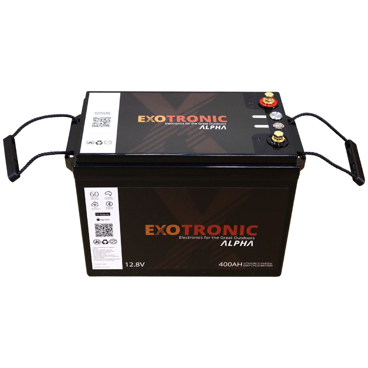 Exotronic - 12V - 400AH - Alpha IP67 Smart Bluetooth Lithium Battery