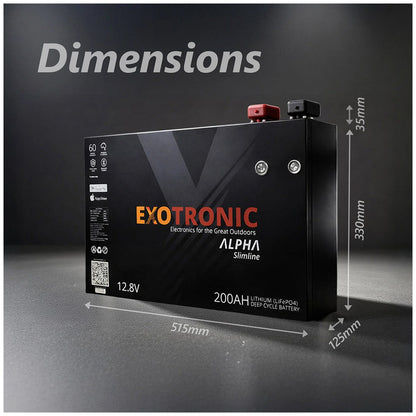 Exotronic - 12V - 200AH - Alpha IP67 Smart Bluetooth Lithium Battery