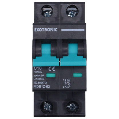 Exotronic - 25A - 2-Pole DC Circuit Breaker (MCB)