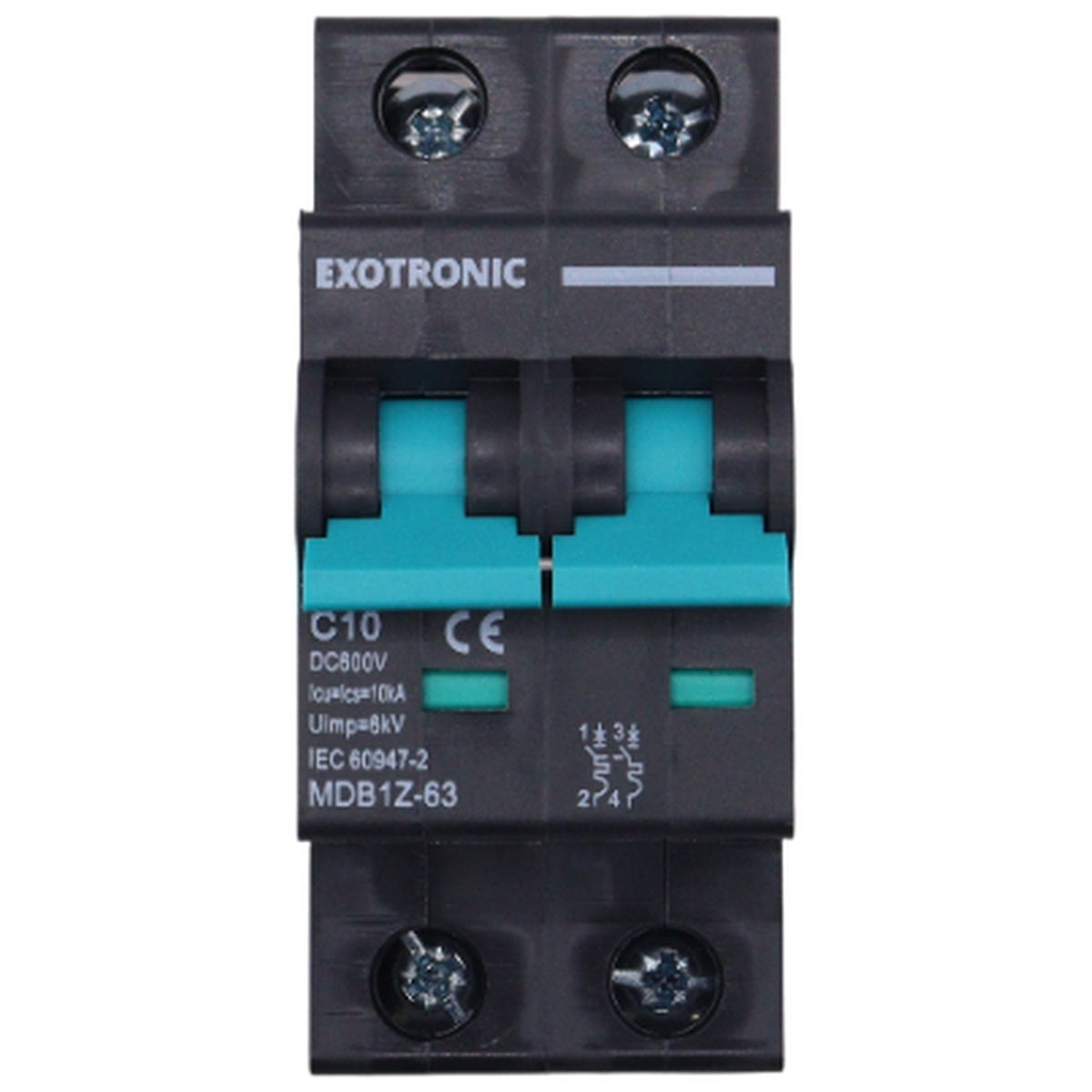 Exotronic - 32A - 2-Pole DC Circuit Breaker (MCB)