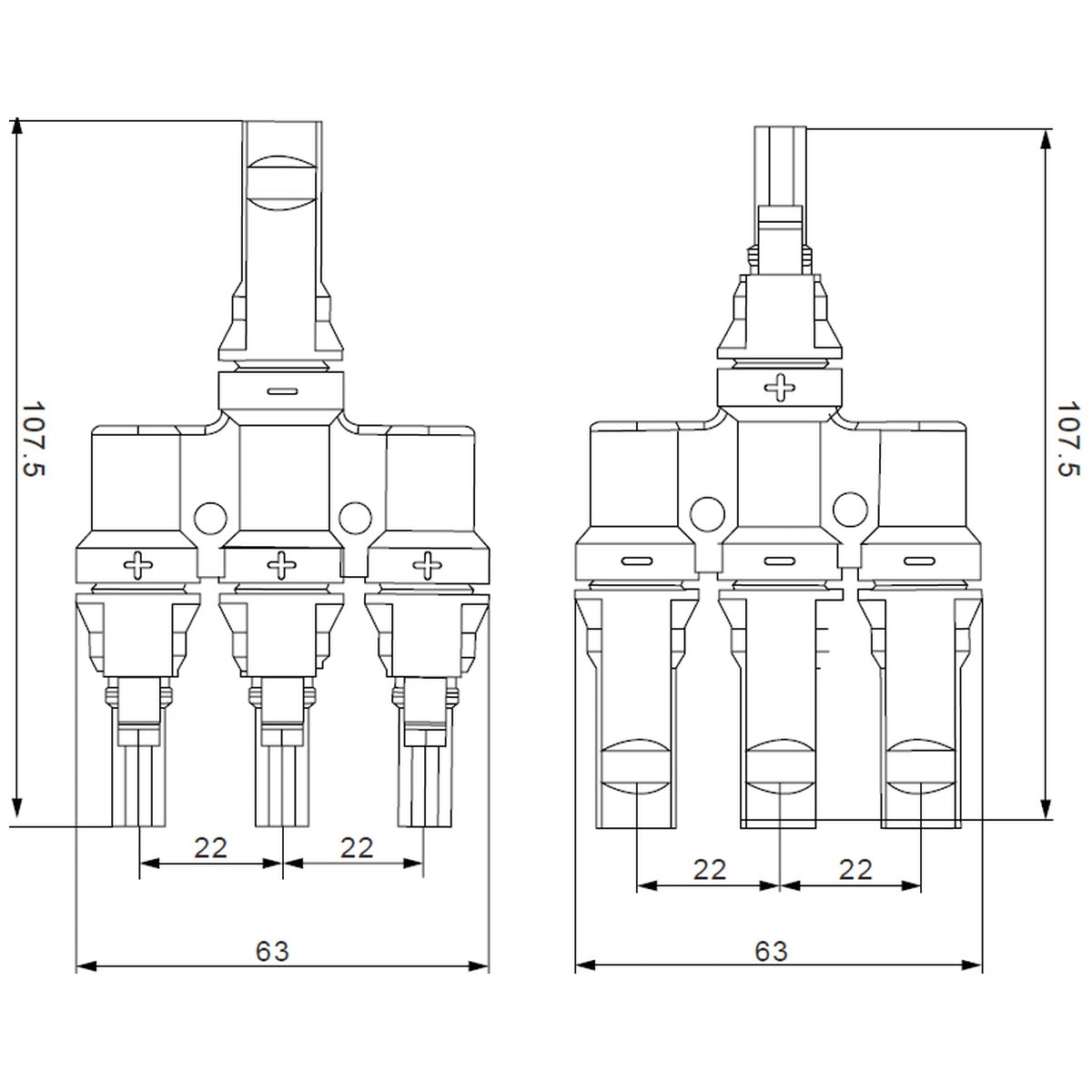 Exotronic - 3 1 'h' Branch Joiner Connector Pair