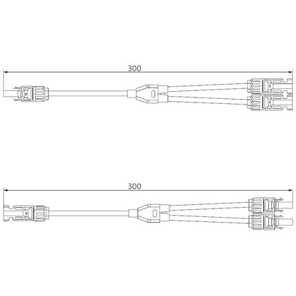 Exotronic - 2 1 'Y' Branch Solar Connector Pair