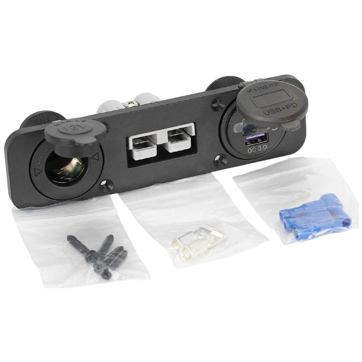 Exotronic - 50A - Anderson, Cig, USB & USB-C Socket Flush Mount Panel