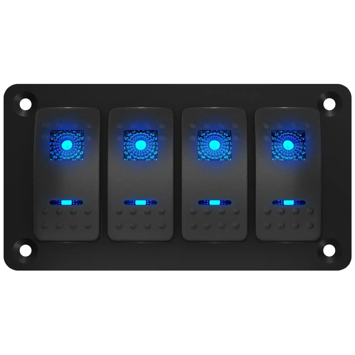 Exotronic - 12/24V - 4x LED Rocker Marine Switch Panel