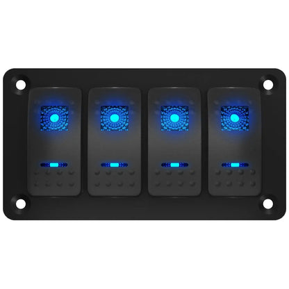 Exotronic - 12/24V - 4x LED Rocker Marine Switch Panel
