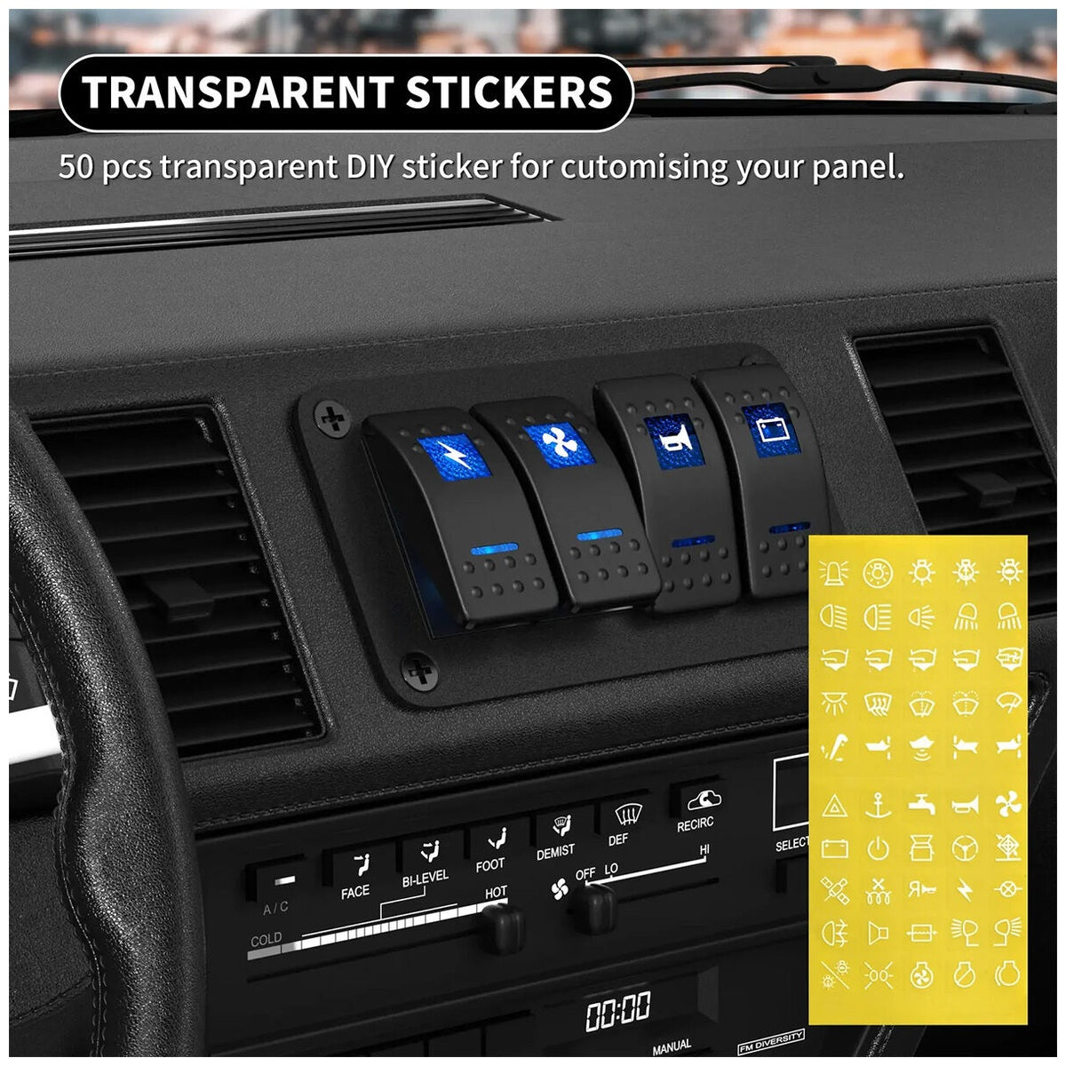 Exotronic - 12/24V - 4x LED Rocker Marine Switch Panel