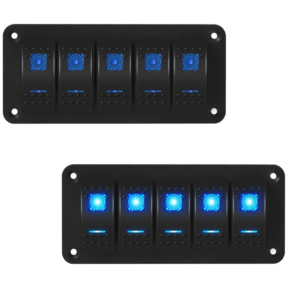 Exotronic - 12/24V - 5x LED Rocker Marine Switch Panel