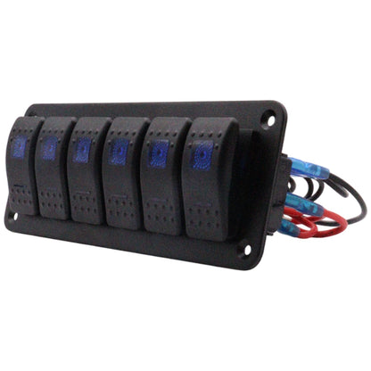 Exotronic - 12/24V - 6x LED Rocker Marine Switch Panel