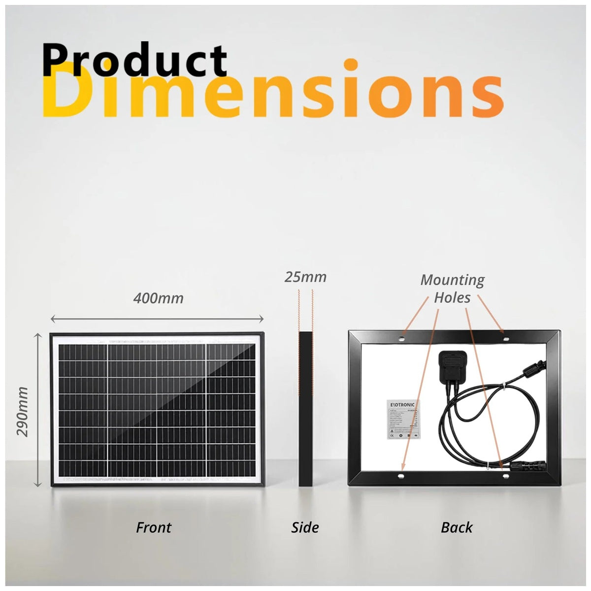 Exotronic - Fusion - 20W - Fixed Solar Panel