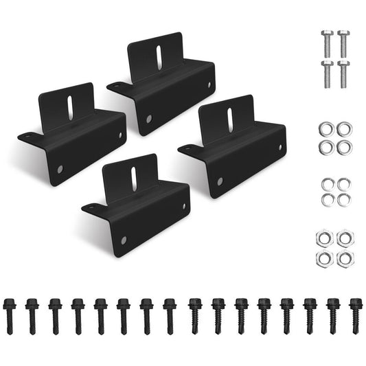 Exotronic - Adjustable Black Aluminium Solar Panel Brackets