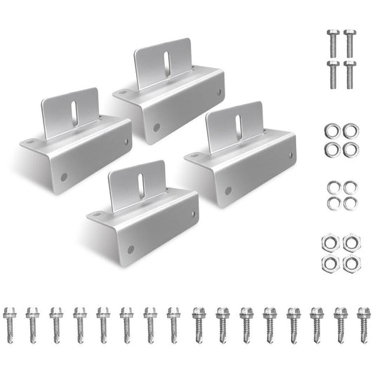 Exotronic - Adjustable Silver Aluminium Solar Panel Brackets