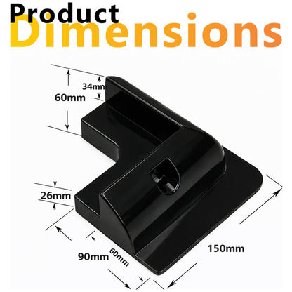 Exotronic - Black Solar Panel ABS Plastic Corner plus Mid Brackets
