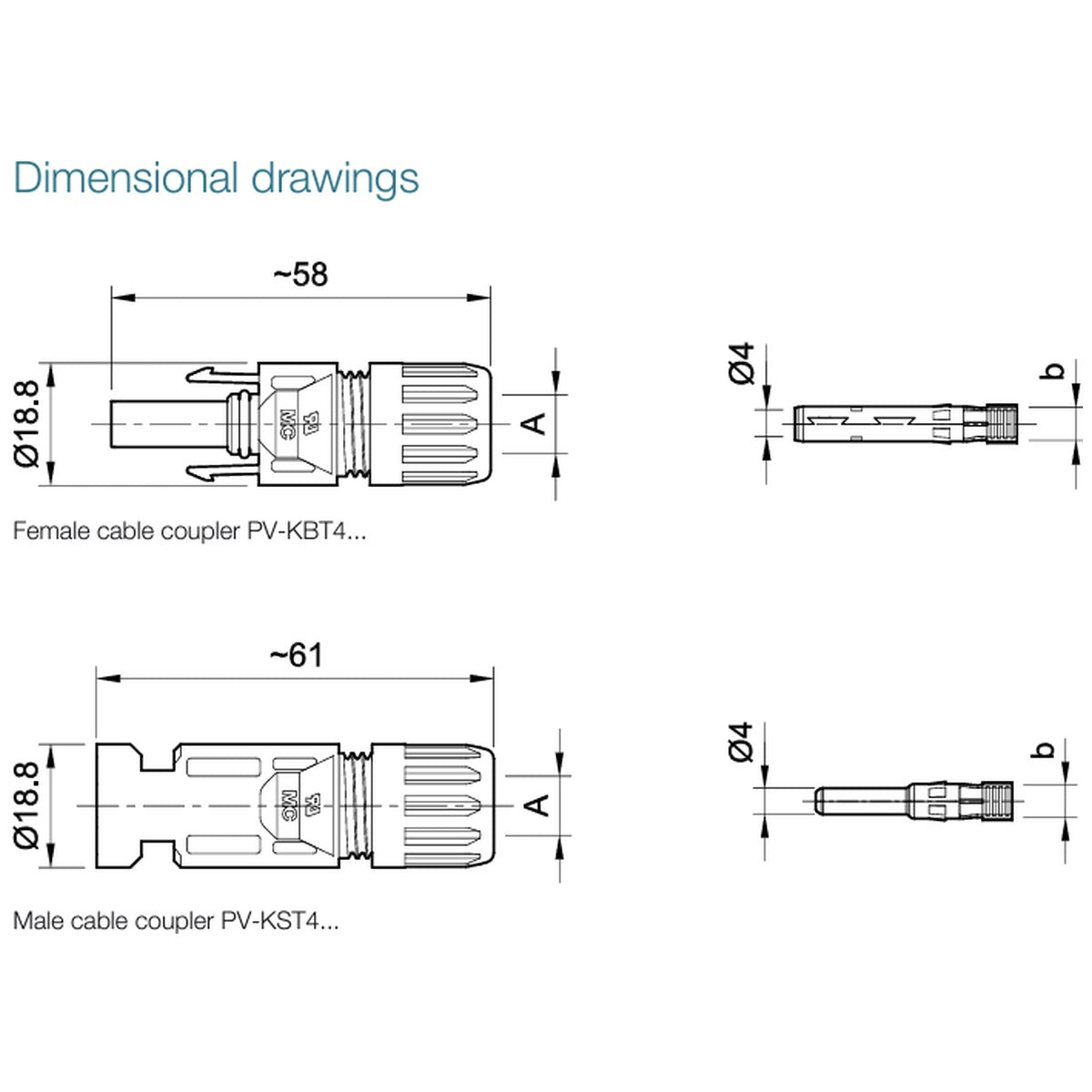 Multi-Contact Stäubli - Stäubli MC4 Connector Pair