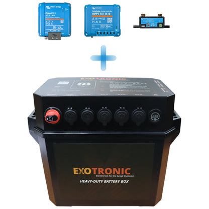 Exotronic/Victron - 12V - SmartSolar + DC/DC + SmartShunt - Pre-Wired Battery Box - No Battery