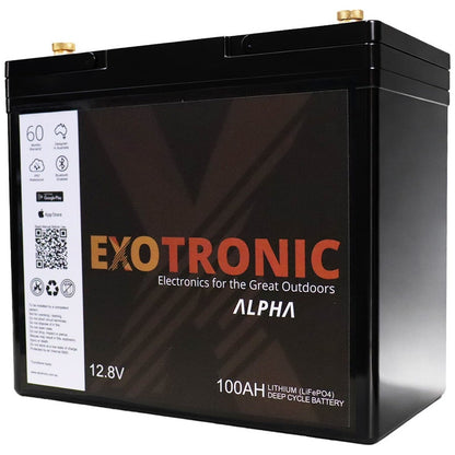 Exotronic/Victron - 12V - 100AH - Lithium Battery - SmartSolar + DC/DC + SmartShunt - Pre-Wired Battery Box