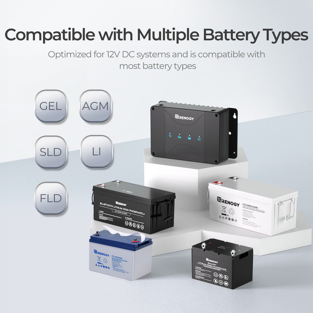 Renogy - 12V - 30A - DCC30S Dual Input DC-DC Charger with MPPT and Bluetooth Module