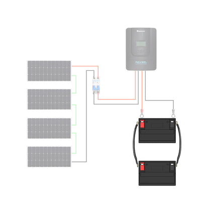 Renogy - 1AWG - 12in - Copper Battery Interconnect Cable for 5/16 in Lugs