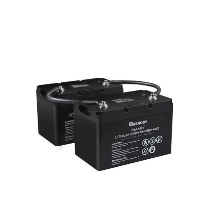 Renogy - 1AWG - 12in - Copper Battery Interconnect Cable for 5/16 in Lugs