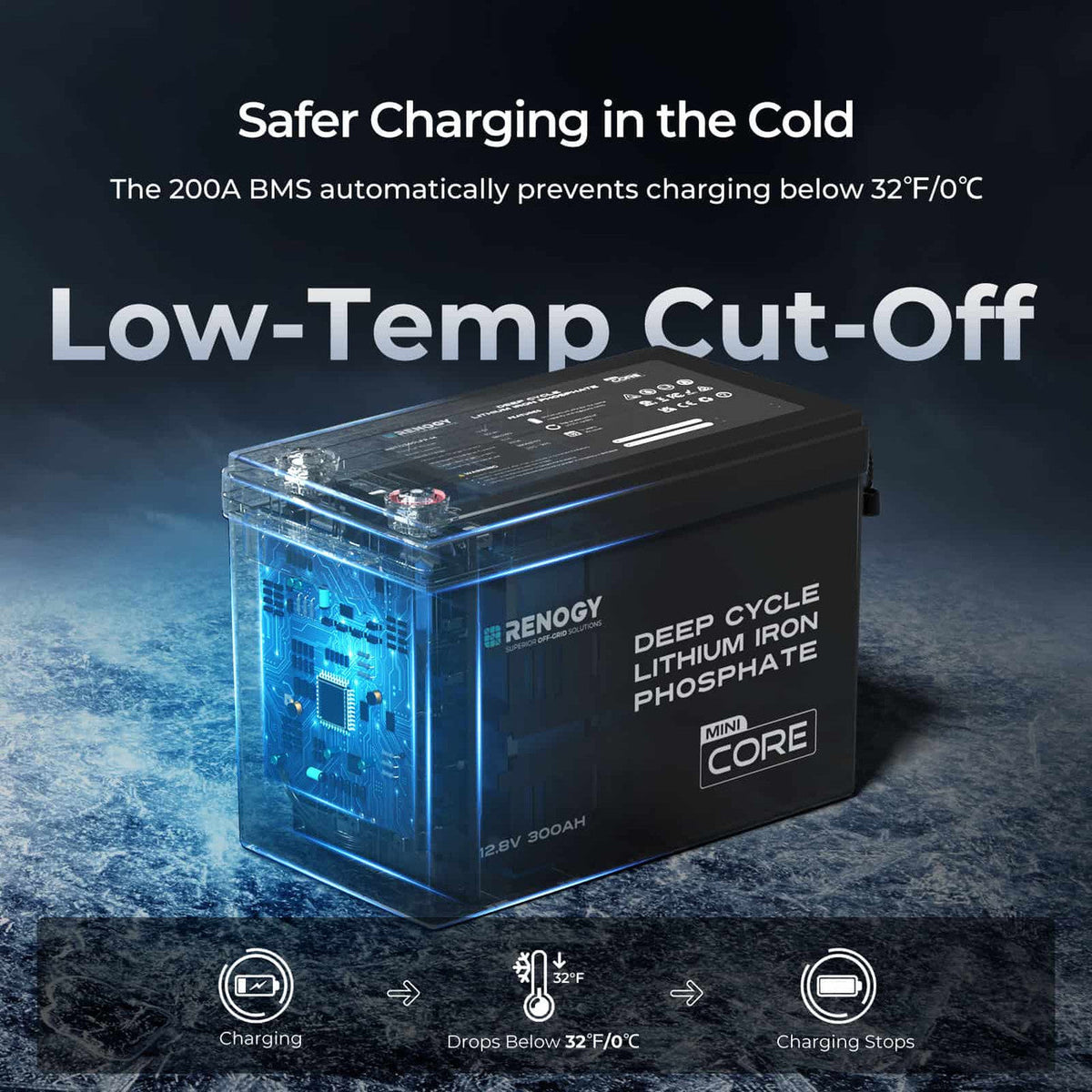 Renogy - 12V - 300AH - Core Mini Lithium Iron Phosphate Battery