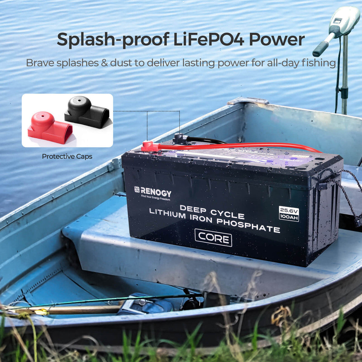 Renogy - 24V - 100AH - Core Series Lithium Iron Phosphate Battery with Self-Heating