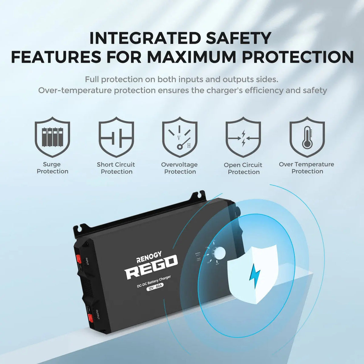 Renogy - 12V - 60A - Rego DC-DC Battery Charger with Bluetooth