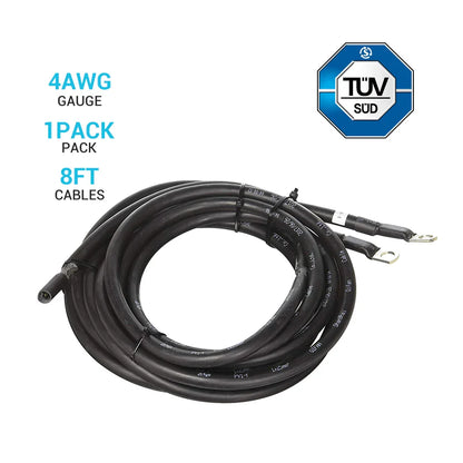 Renogy - 4AWG - 8ft - Battery to Charge Controller Tray Cable Pair for 3/8 in Lugs