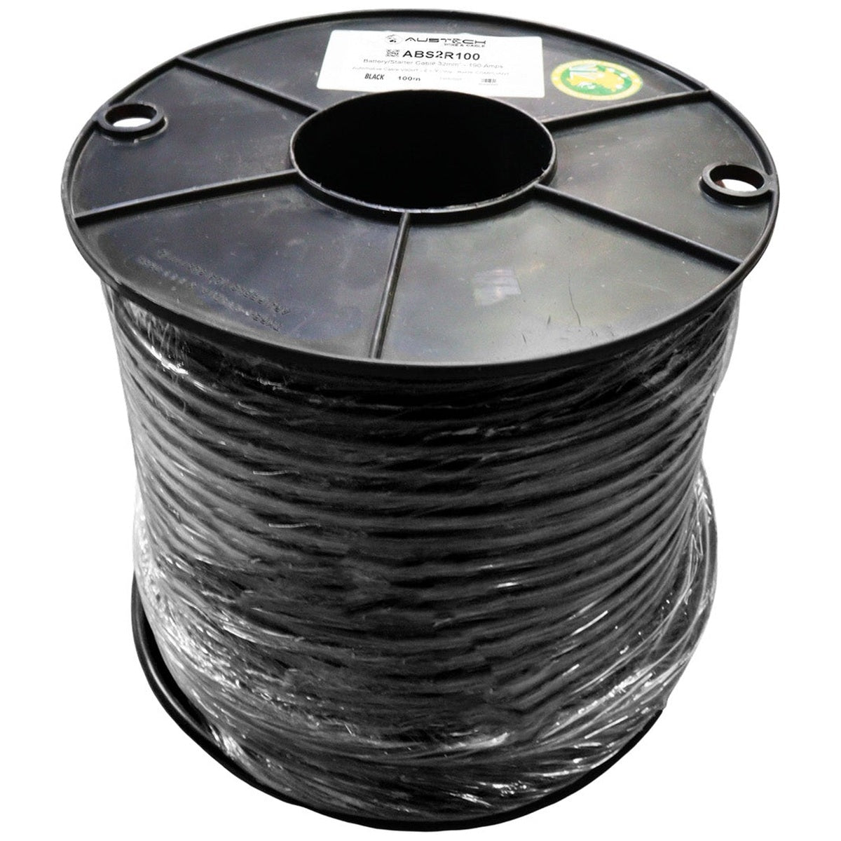 Austech - 2B&S (32mm²) Black Single Core Automotive Cable - Australian Made - 100m Roll