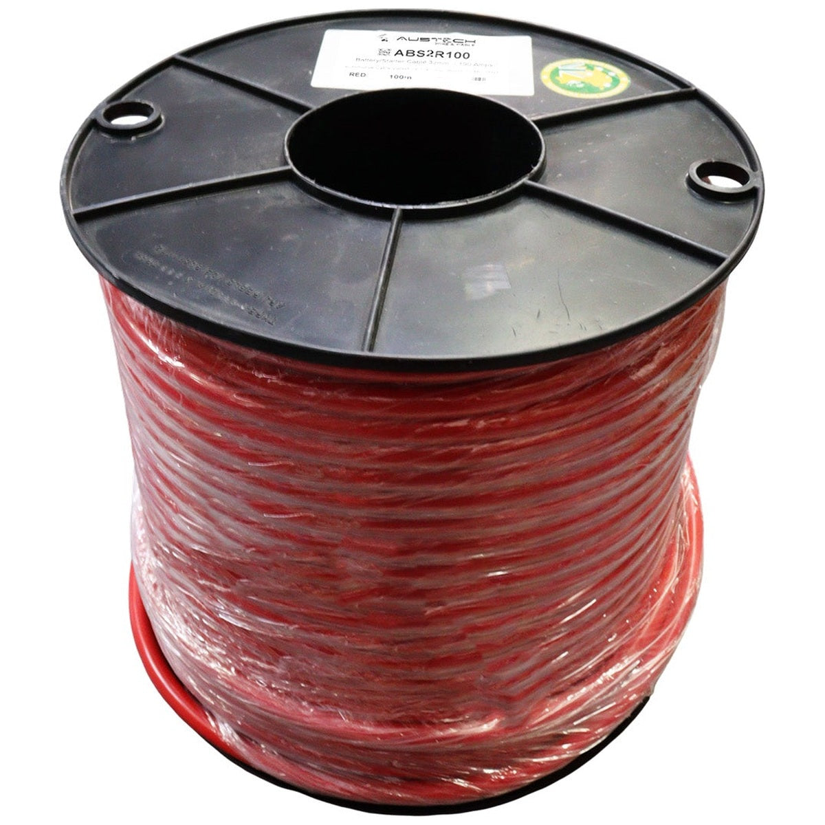 Austech - 2B&S (32mm²) Red Single Core Automotive Cable - Australian Made - 100m Roll