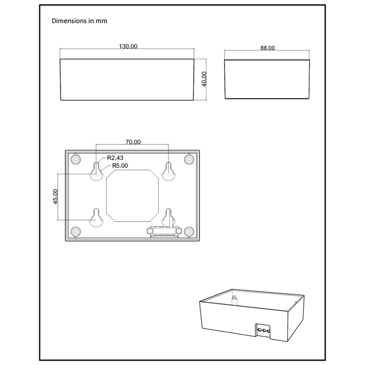 Victron Energy - Wall mount enclosure for BMV or MPPT Control