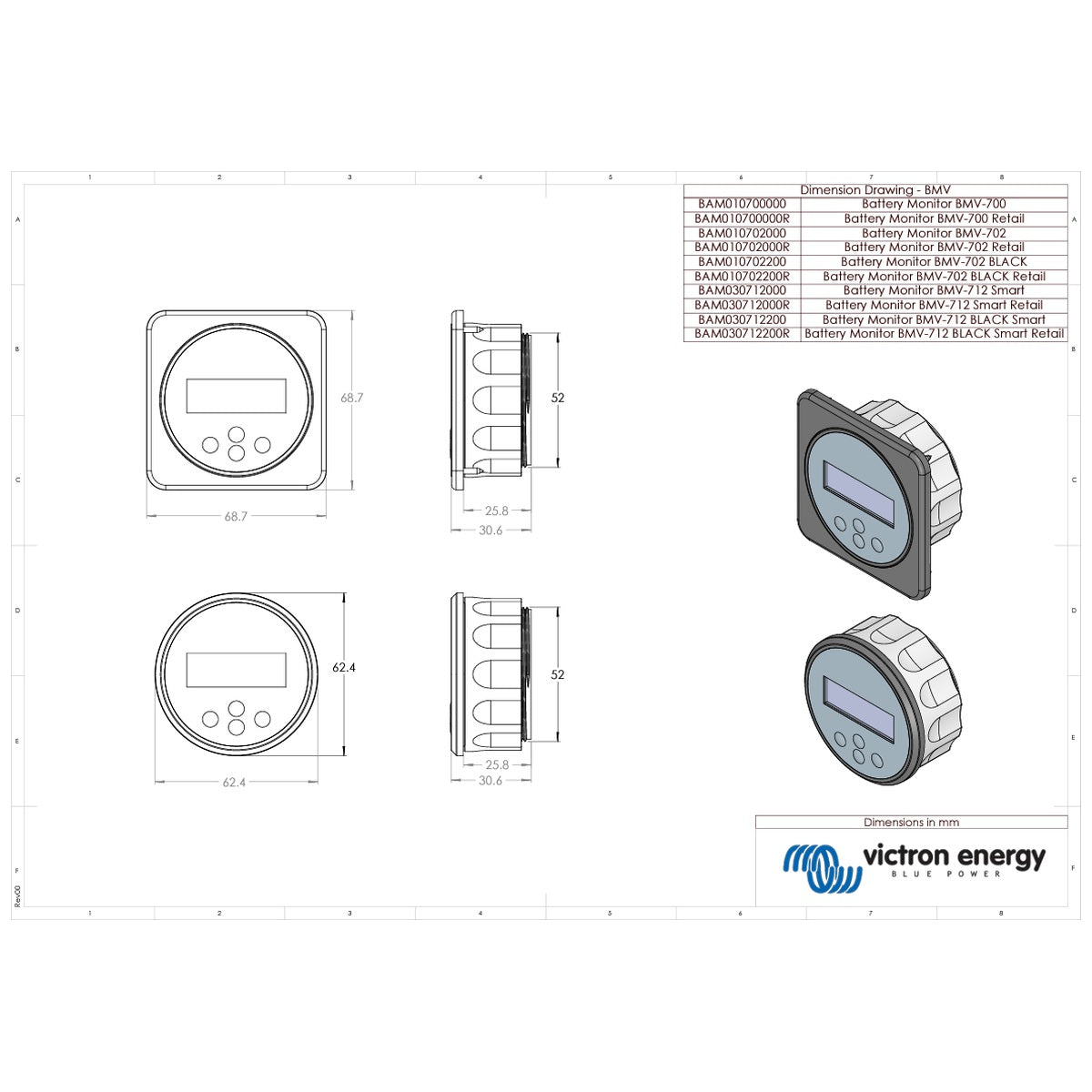 Victron Energy - Black Smart BMV-712 - Bluetooth Battery Monitor