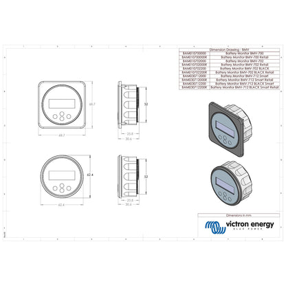 Victron Energy - Black Smart BMV-712 - Bluetooth Battery Monitor