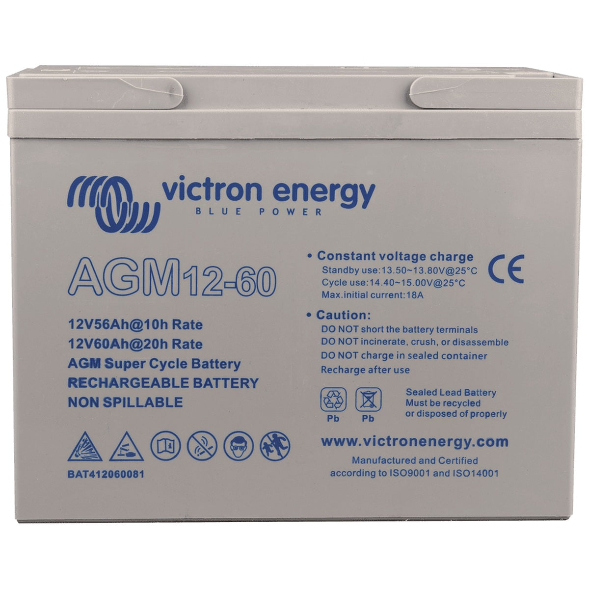 Victron Energy - 12V - 60AH - AGM Super Cycle Deep Cycle Battery