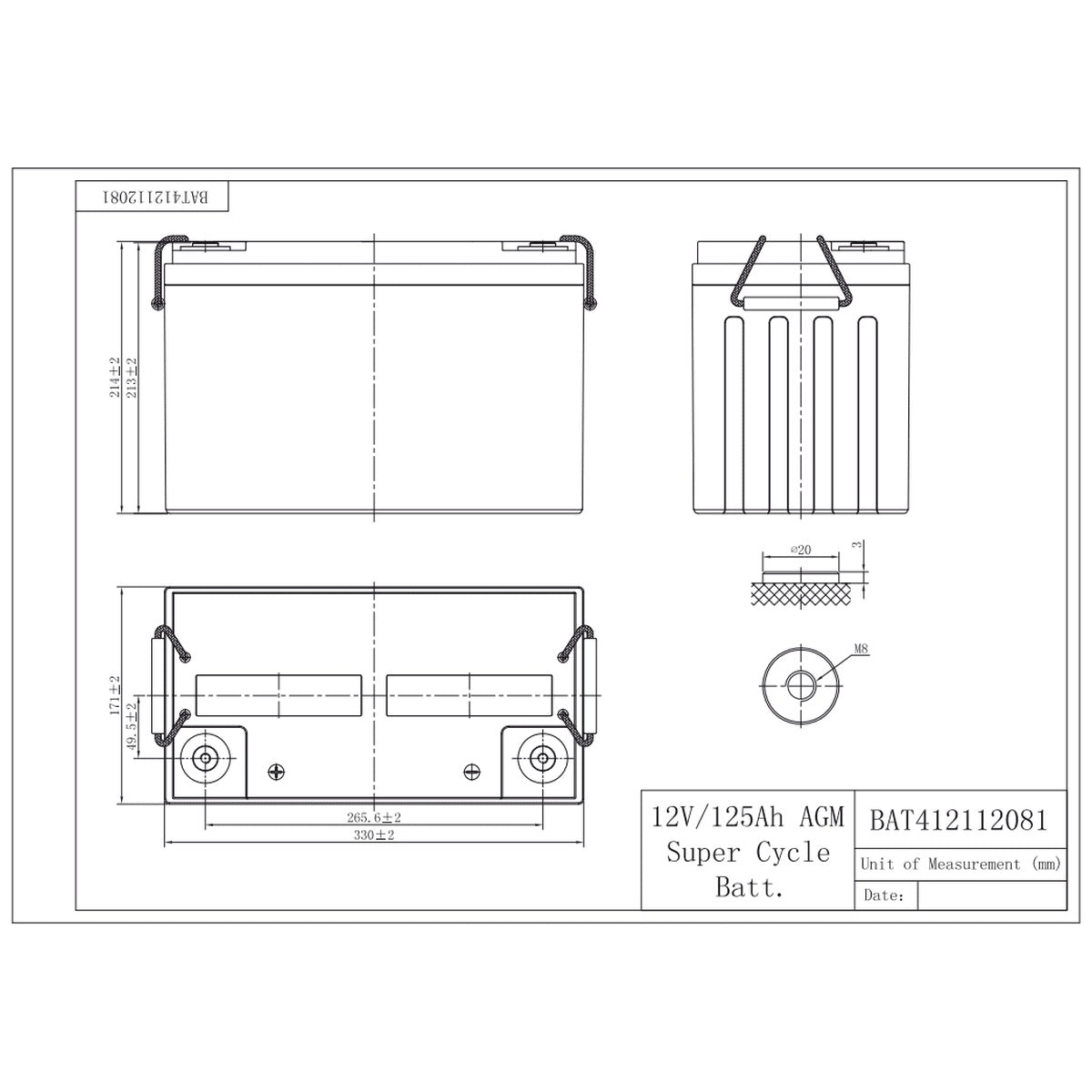 Victron Energy - 12V - 125AH - AGM Super Cycle Deep Cycle Battery