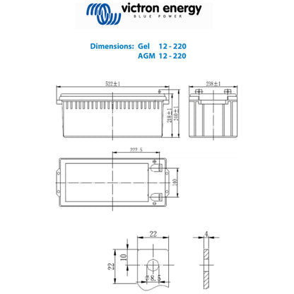 Victron Energy - 12V-220AH - Gel Deep Cycle Battery