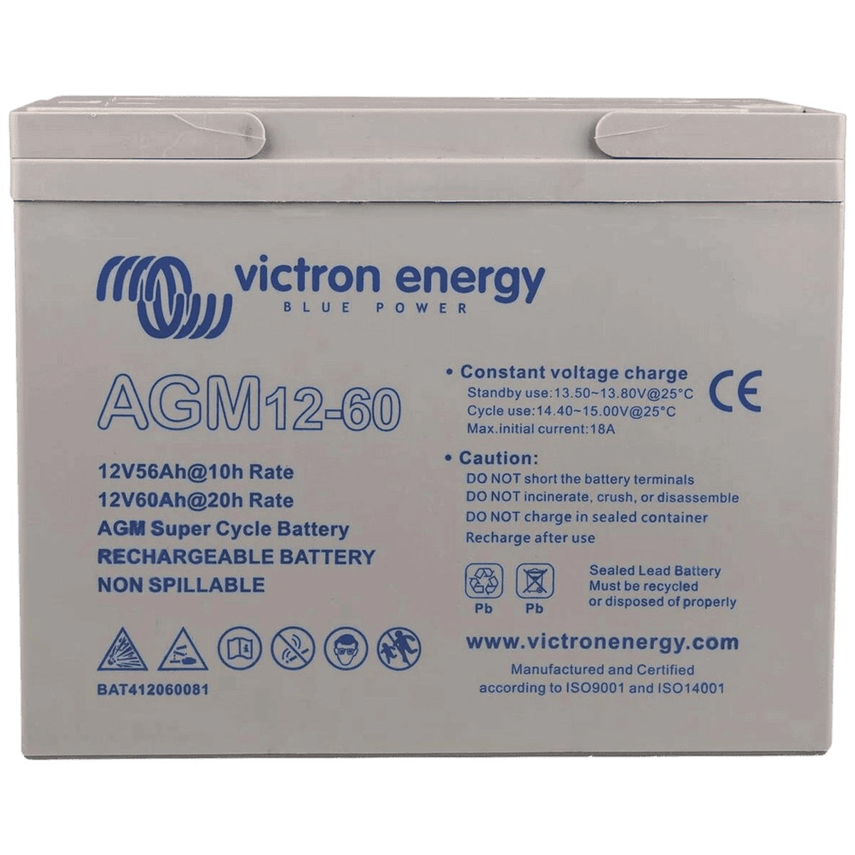 Victron Energy - 12V - 60AH - AGM Deep Cycle Battery