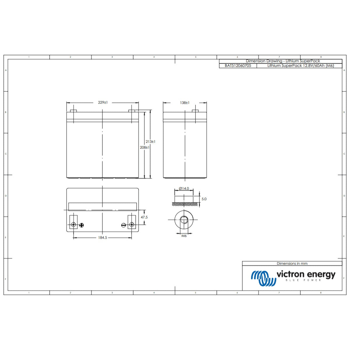 Victron Energy - 12V - 60AH - SuperPack Lithium Battery